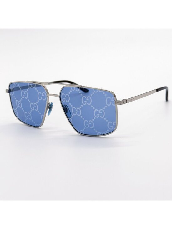 New Gucci Blue Silver Pilot Frame Sunglasses GG0941S 004 main image 10